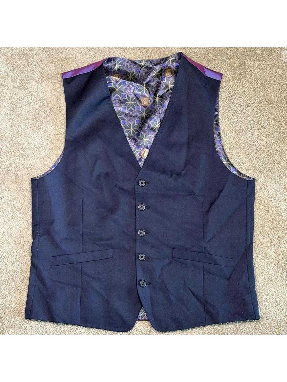 Ted Baker Men's Navy and Blue Waistcoats-vest